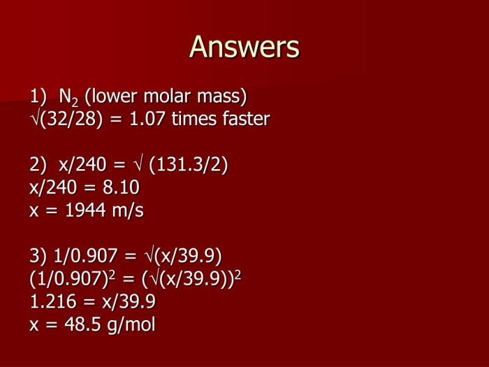 Graham's law of effusion worksheet answers